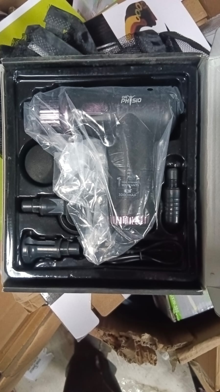 🔥 Portable Deep Tissue Massage Gun – 4 Massage Heads, Rechargeable 4000mAh Muscle Relaxer 💆‍♂️⚡