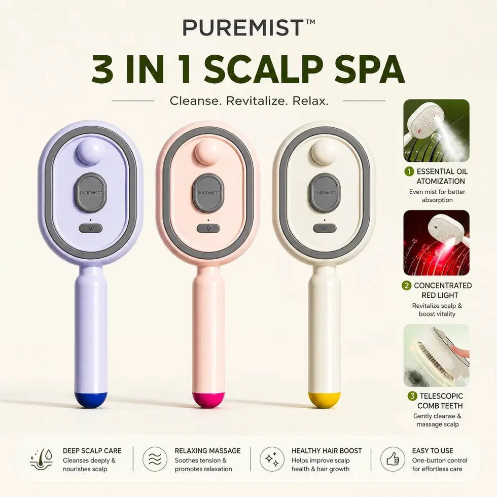 ✨50% OFF|3 In 1 Scalp Spa Rechargeable Hair Spray Comb (Pack of 1)✨