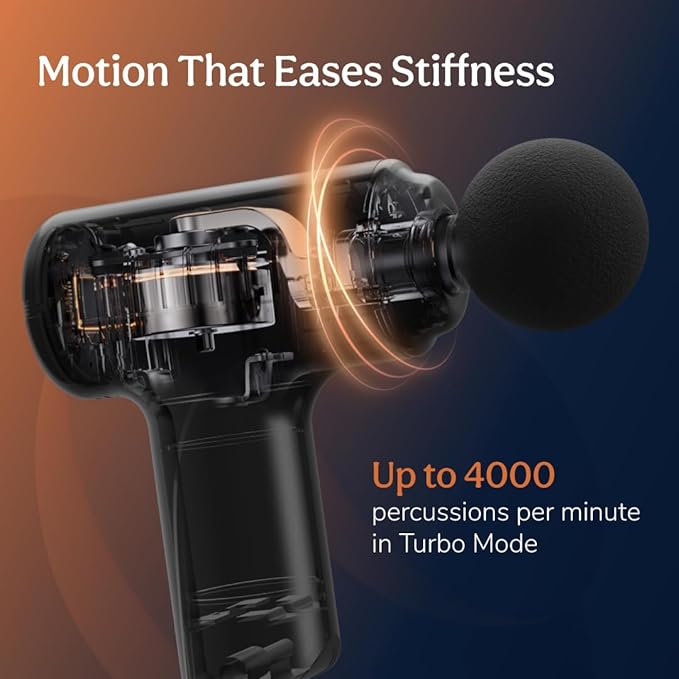🔥 Portable Deep Tissue Massage Gun – 4 Massage Heads, Rechargeable 4000mAh Muscle Relaxer 💆‍♂️⚡